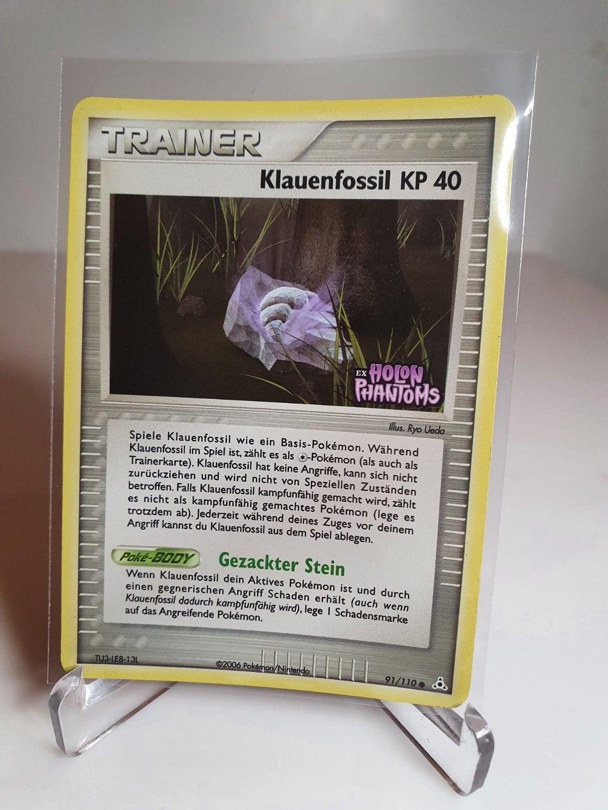 POKEMON KAART; CLAW FOSSIL, 91/110, REVERSE HOLO, DUITSTALIG, Ophalen of Verzenden, Zo goed als nieuw