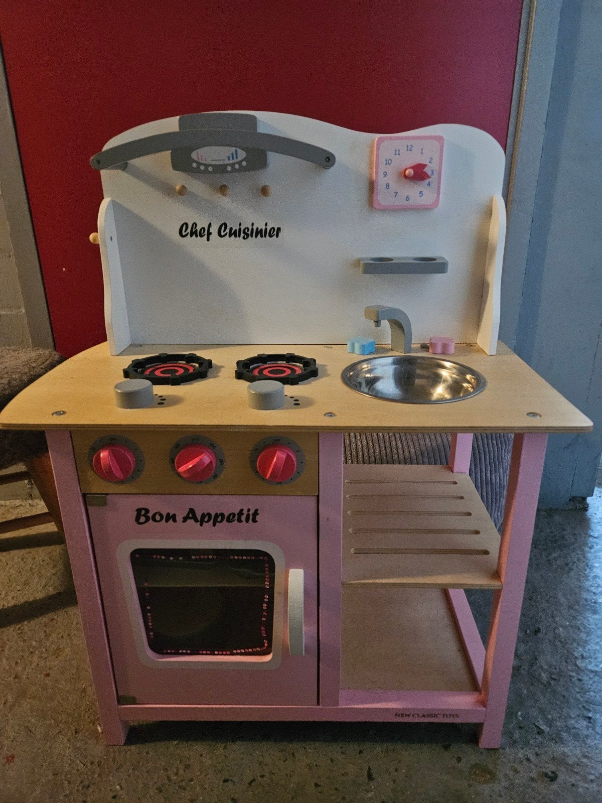 Houten kinderkeuken 'Bon Appetit' met accessoires, Ophalen, Gebruikt, Hout, Speelkeuken