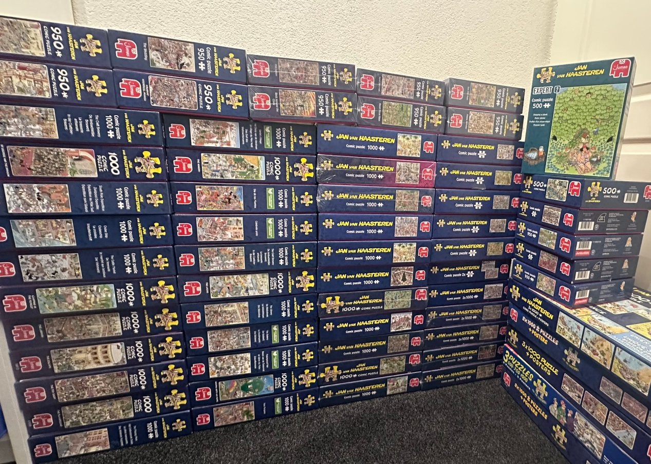Kijk snel! Veel JAN VAN HAASTEREN puzzels compleet!😊🧩, Ophalen of Verzenden, 500 t/m 1500 stukjes, Zo goed als nieuw, Legpuzzel