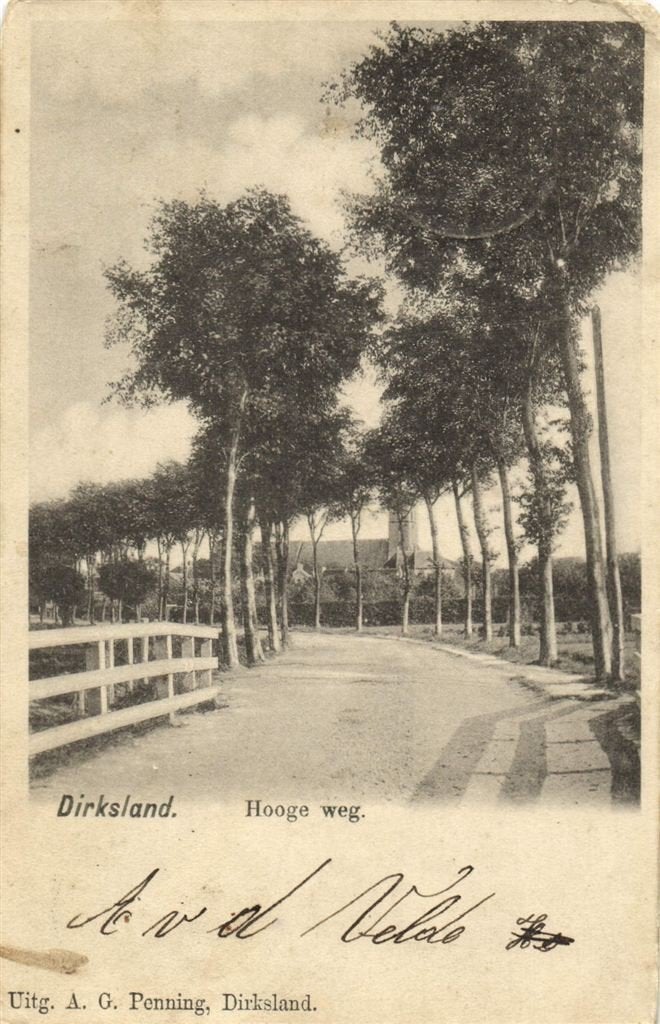 Dirksland. - Hooge weg. - B-keus - 1902 gelopen, Ophalen of Verzenden, Voor 1920, Gelopen, Noord-Brabant