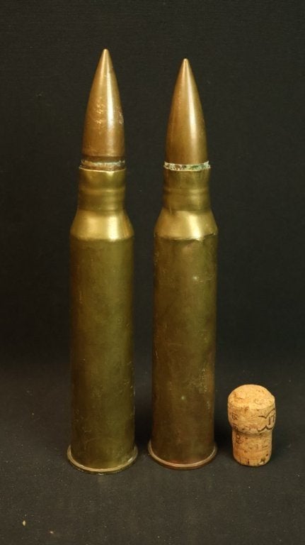 WO2 Franse 25mm Hotchkiss antitankpatroon LEEG, Ophalen of Verzenden, Overige gebieden, Hulzen of Bodemvondsten