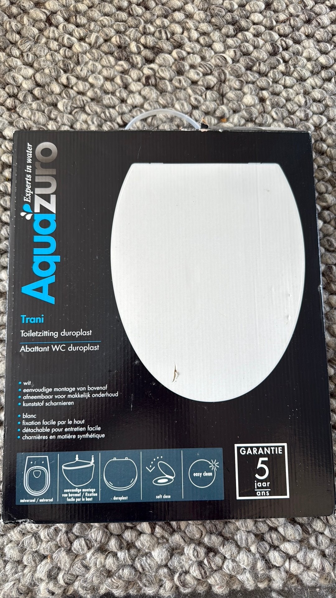 Nieuwe AquaZuro Trani toiletbril, nog geseald in plastic, Ophalen, Nieuw, Toilet