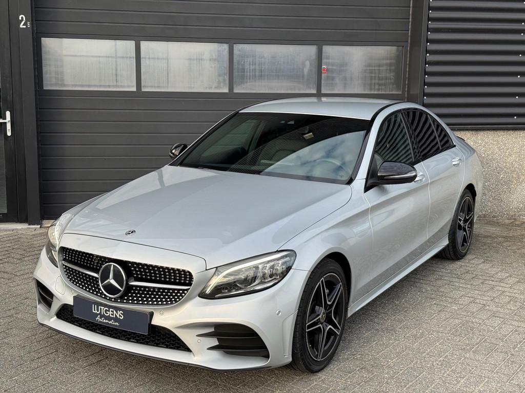 Mercedes-Benz C-klasse 180 Amg Night Virtual Camera Leder, Achterwielaandrijving, Gebruikt, Zwart, Bedrijf