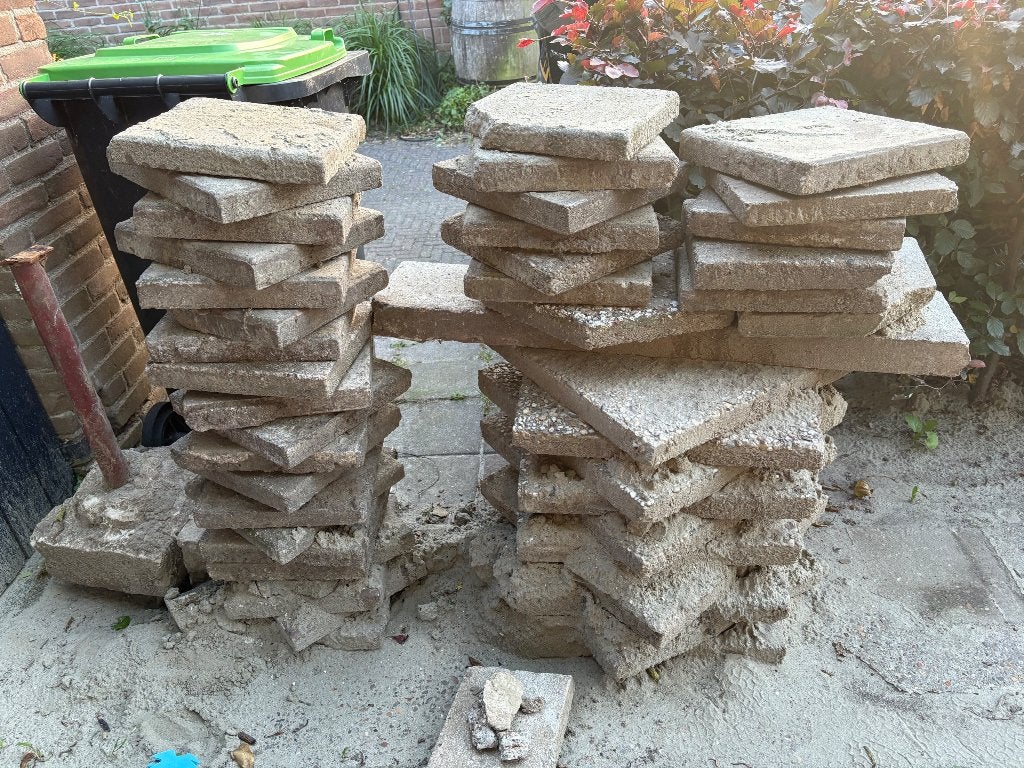 GRATIS tegels, Ophalen, Gebruikt, Beton, Terrastegels