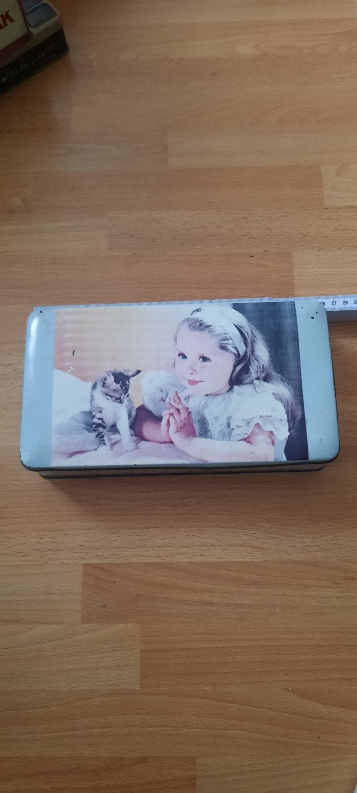 Vintage Jacques Superchocolade blik met meisje en kat, Verzamelen, Blikken, Ophalen of Verzenden