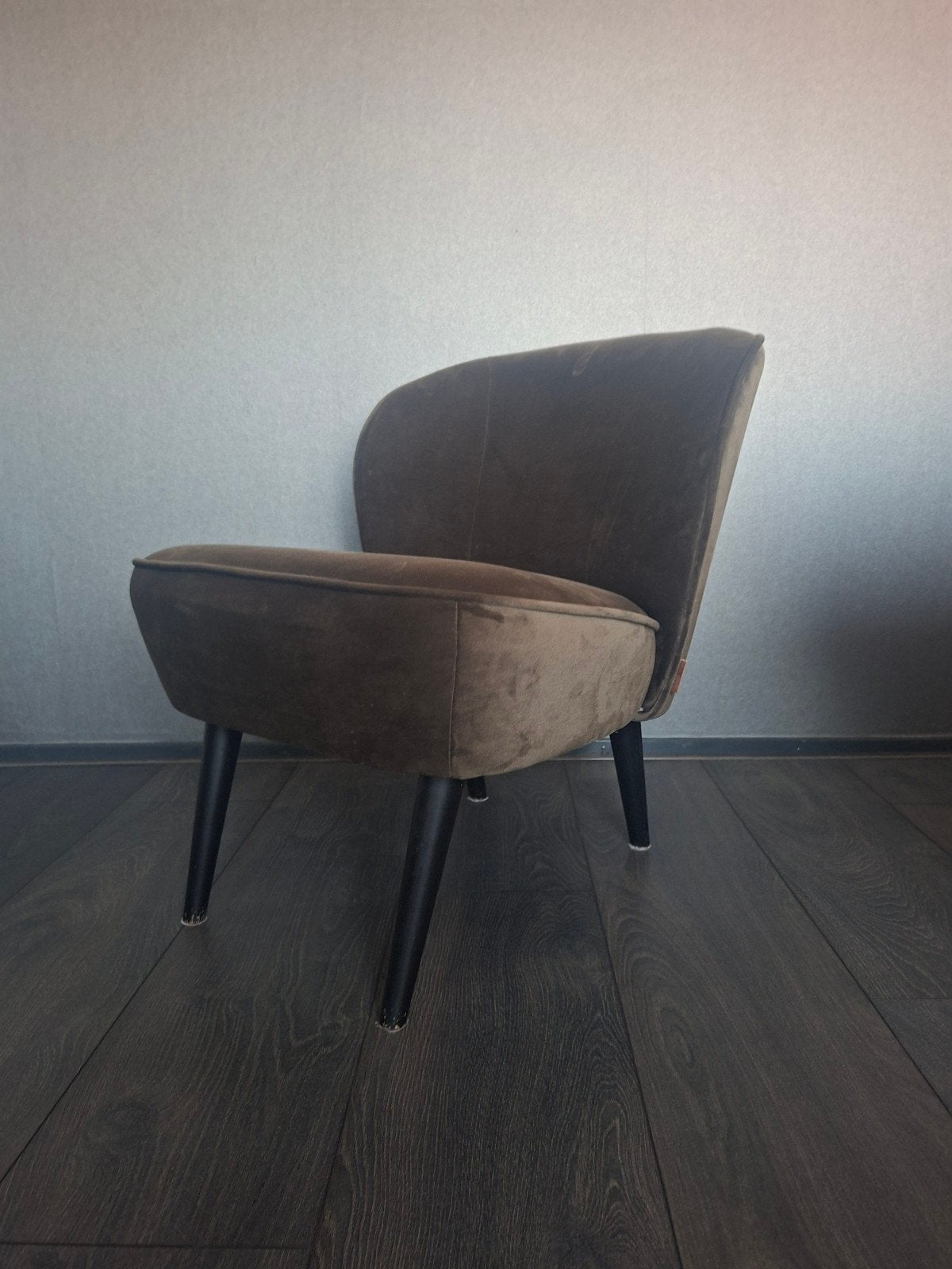 Sara velvet groene Woood fauteuil, Ophalen, Overige kleuren, Zo goed als nieuw, Eén