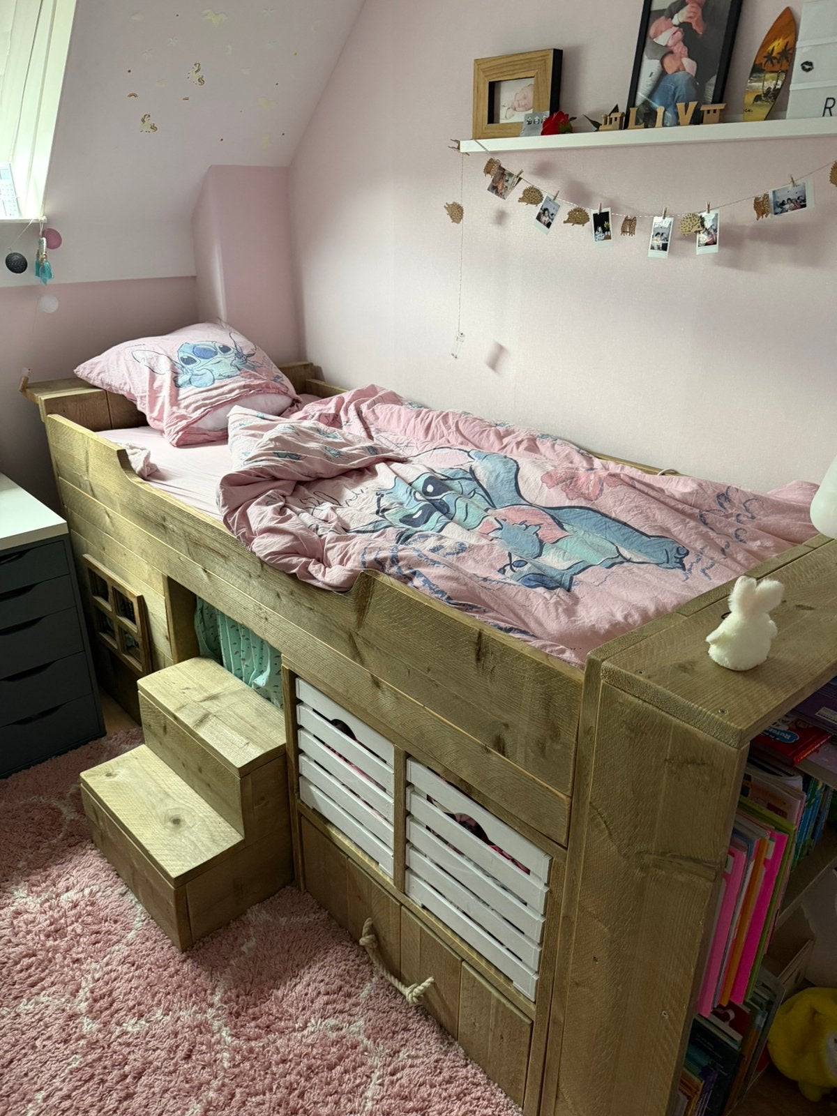 Kinderbed steigerhout, Ophalen, Zo goed als nieuw