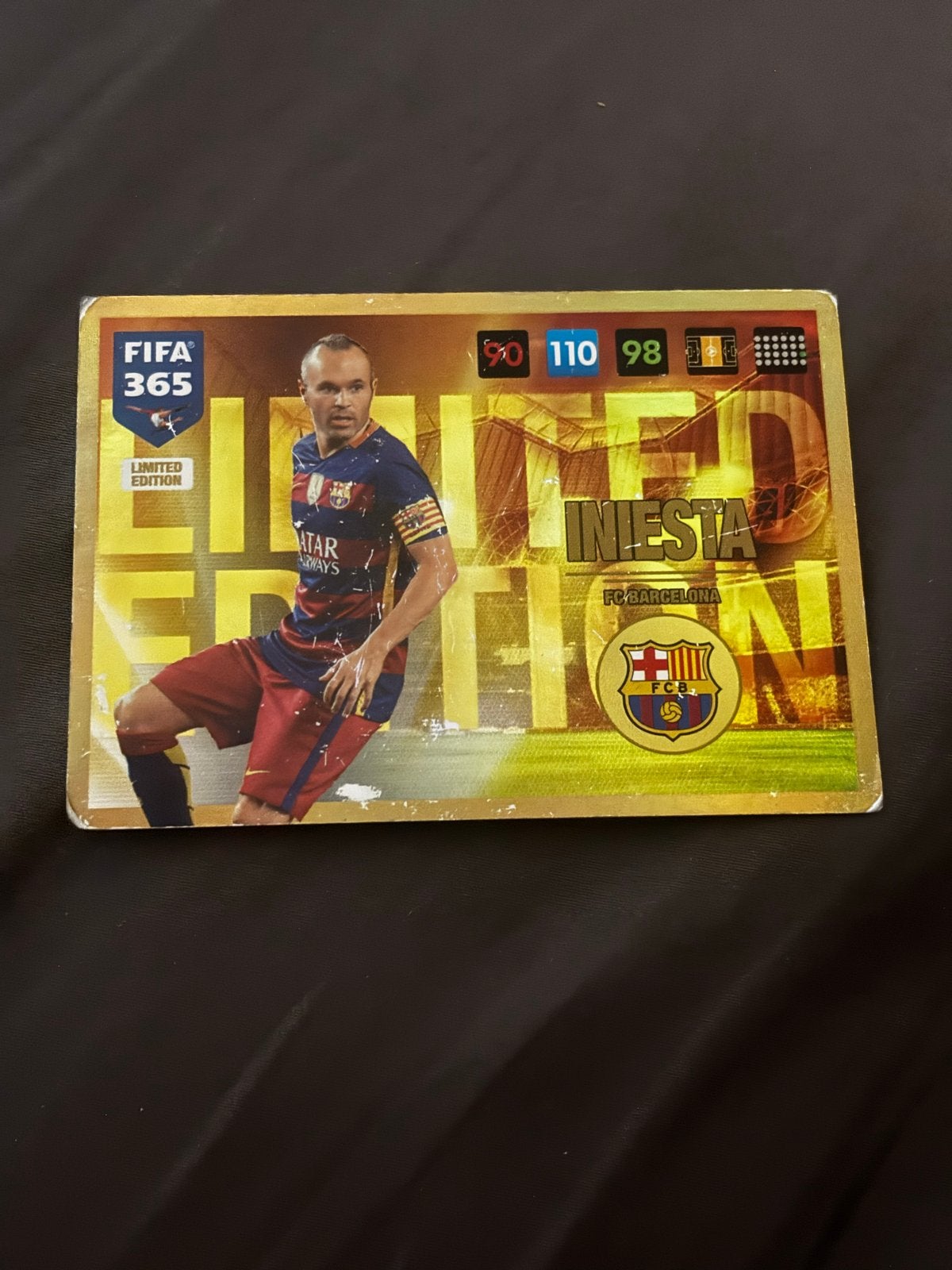 FIFA 365 Limited Edition Iniesta Spelerskaart FC Barcelona, Ophalen of Verzenden, Gebruikt, Buitenlandse clubs, Spelerskaart