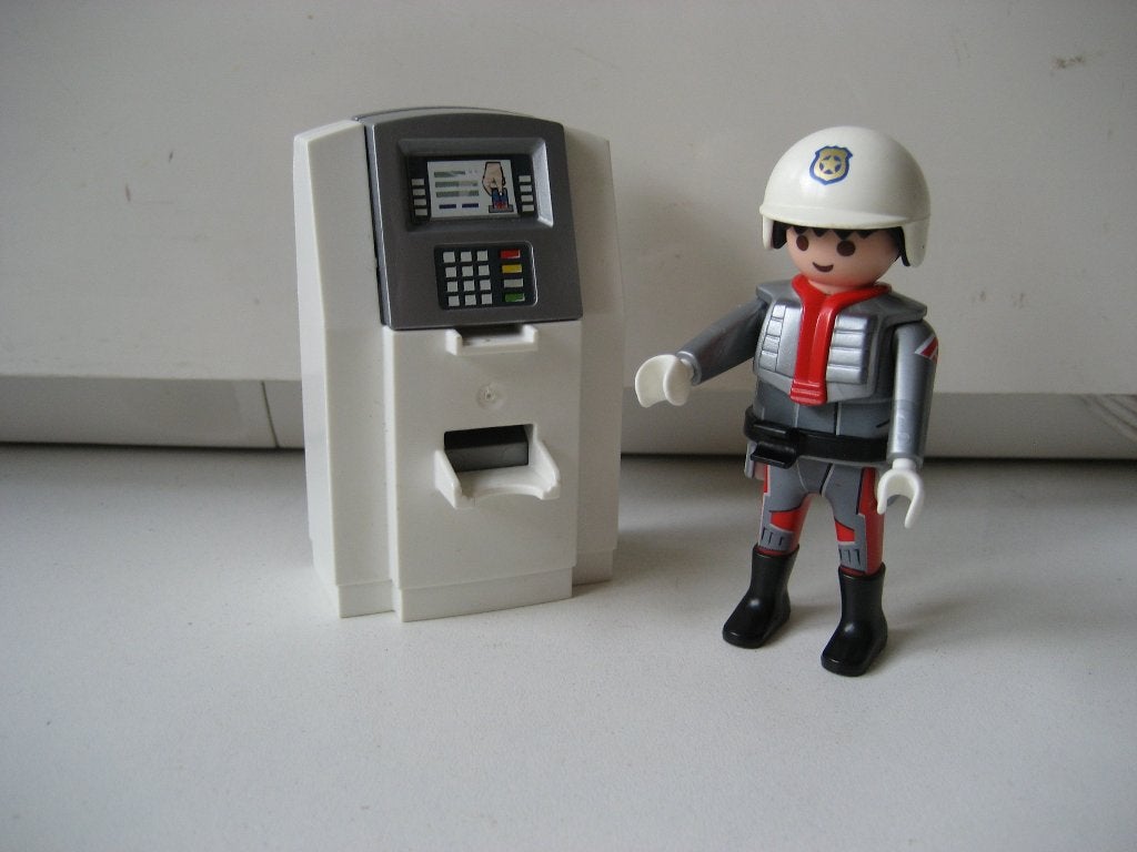 playmobil man piloot bij pinautomaat, Ophalen of Verzenden, Zo goed als nieuw
