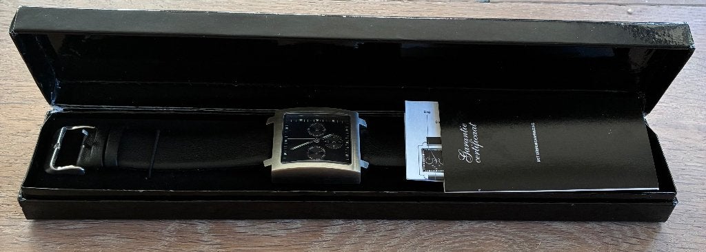 Horloge C1000 25 jaar, Overige merken, Leer, Staal, Polshorloge