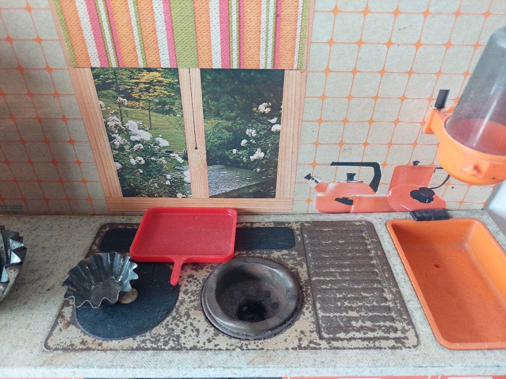 Vintage blikken keukentje, Ophalen of Verzenden