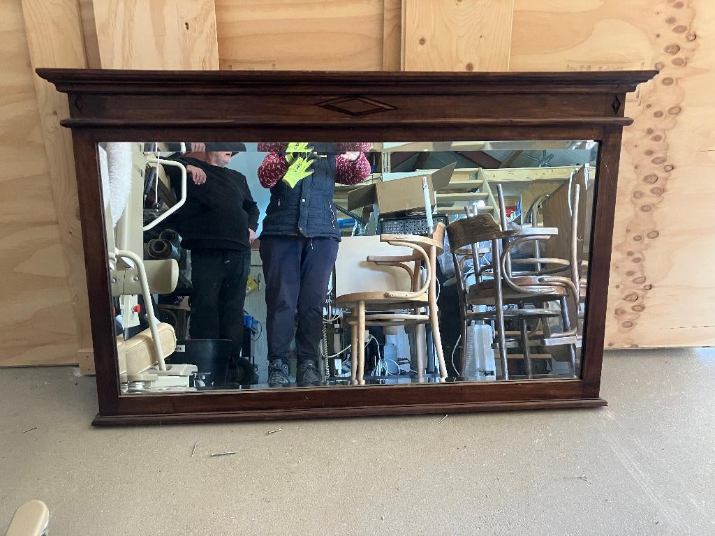 grote houten spiegel, Huis en Inrichting, Ophalen, Gebruikt, 125 cm of meer, Minder dan 100 cm