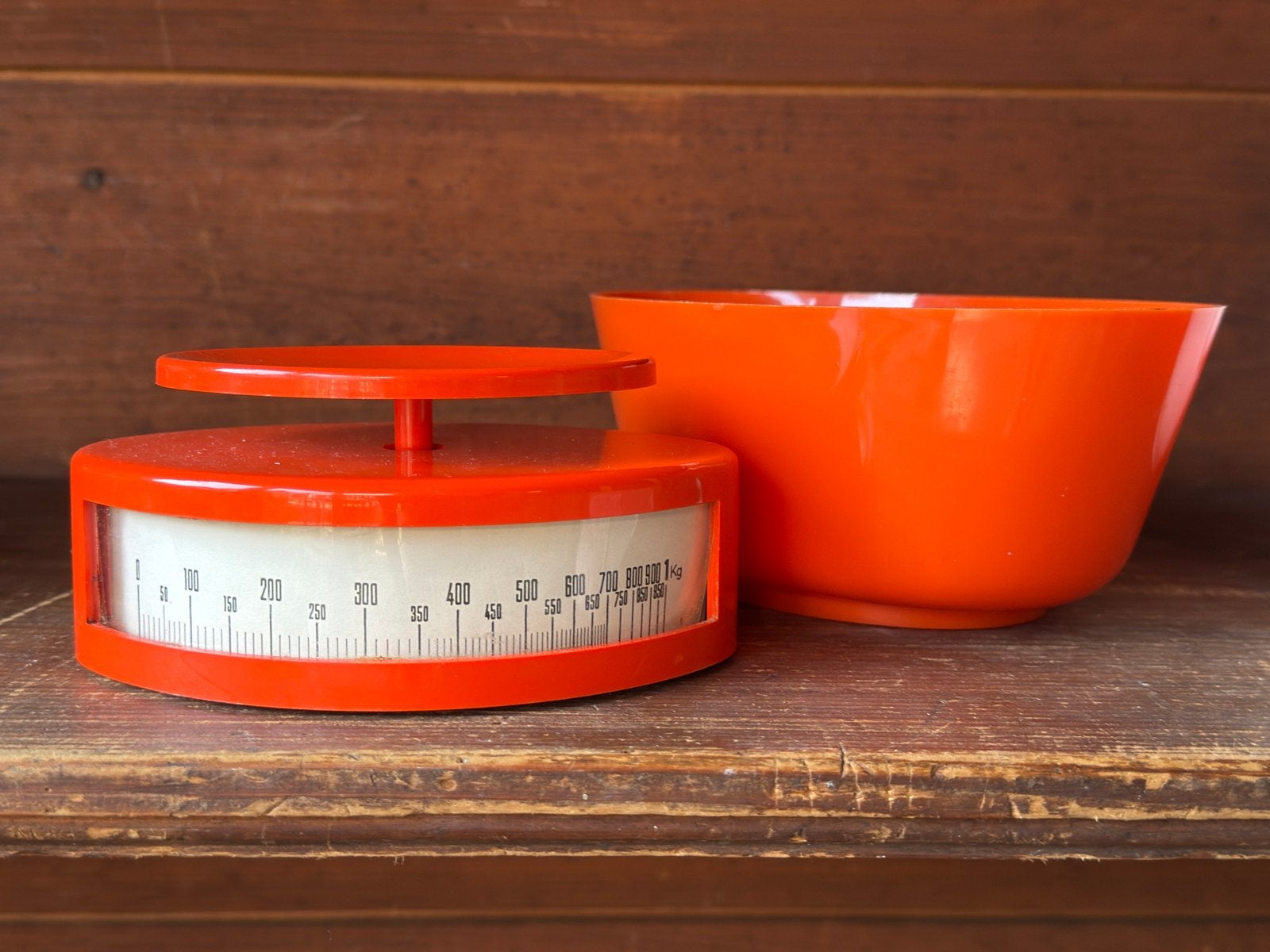 Vintage Brabantia Keukenweegschaal ‘Space Age’ Oranje, Minder dan 10 kg, Keukenweegschaal, Ophalen of Verzenden, Zo goed als nieuw