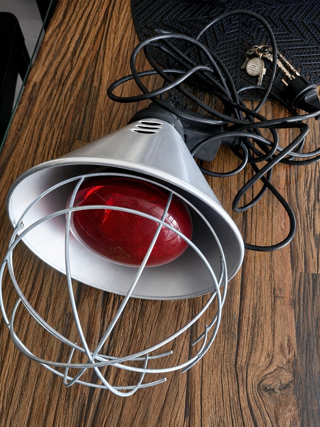 Amos Warmtelamp Armatuur met Rode Lamp 175W, Metaal, Overige merken, Gebruikt, Industrieel
