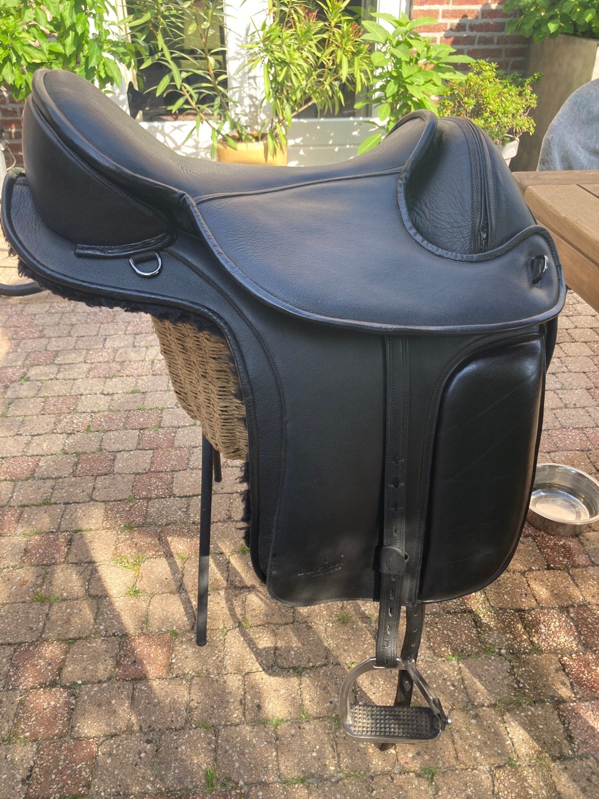 Barefoot zwart leer London boomloos dressuur zadel, maat 2, Ophalen, Zo goed als nieuw, Dressuur