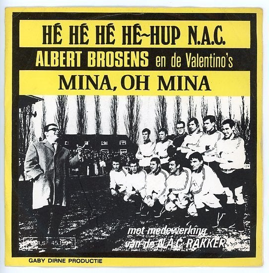 Voetbal-Single - Albert Brosens en de Valentino's uit 1969, Gebruikt, Verzenden, 7 inch, Levenslied of Smartlap