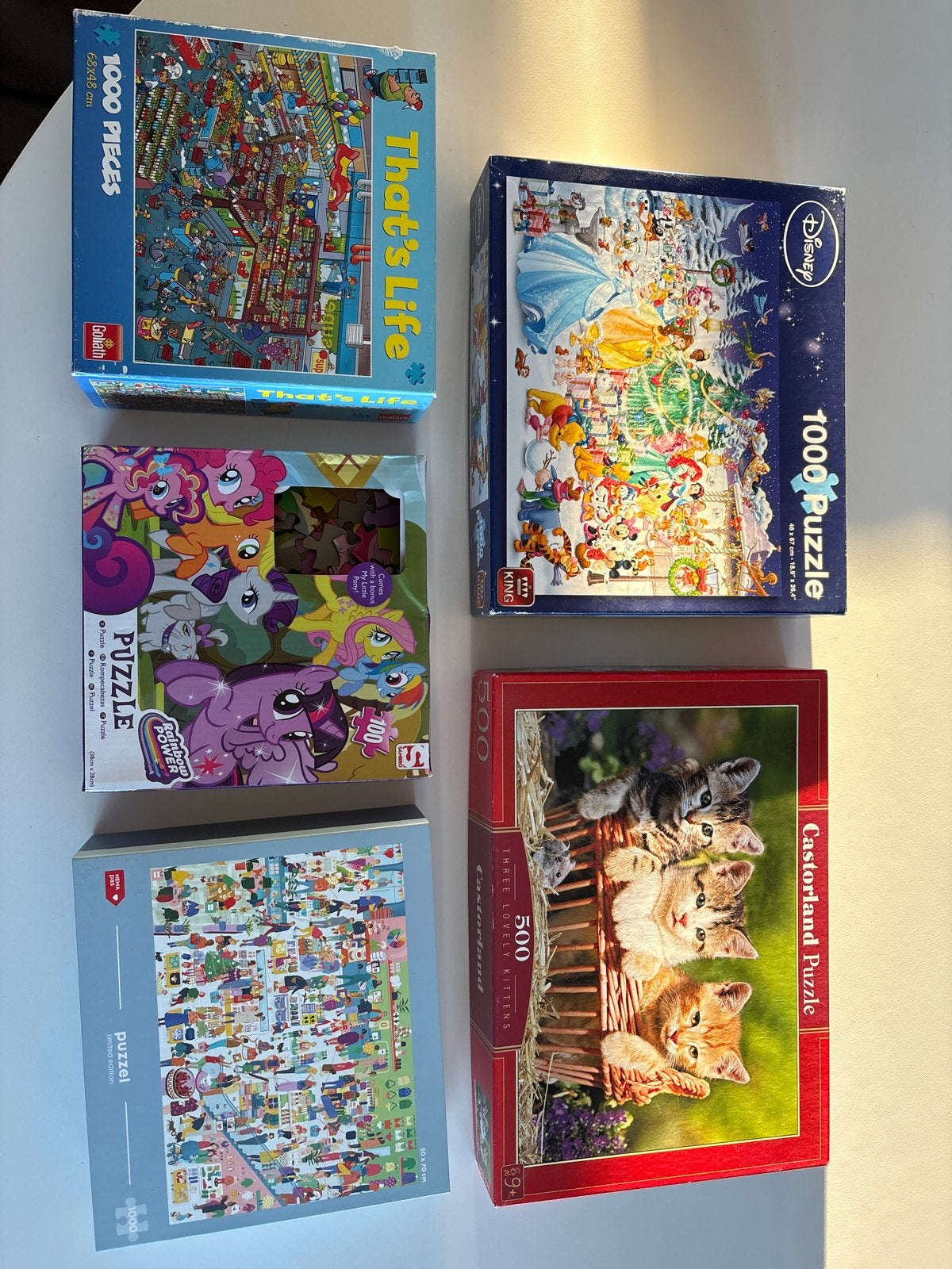 Diverse puzzels: Disney, Goliath, Hema, My Little Pony, Cast, Ophalen of Verzenden, 500 t/m 1500 stukjes, Gebruikt, Legpuzzel
