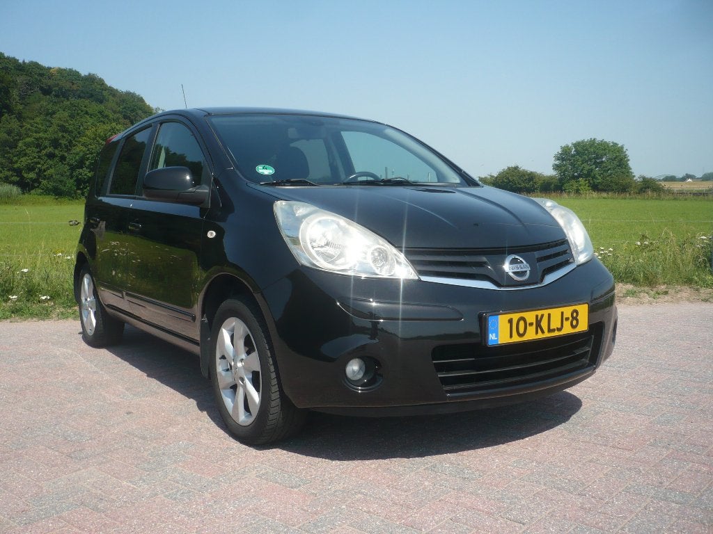 Nissan Note 1.6 16V Acenta Airco PDC Goed onderhouden, Voorwielaandrijving, Zwart, 4 cilinders, Origineel Nederlands