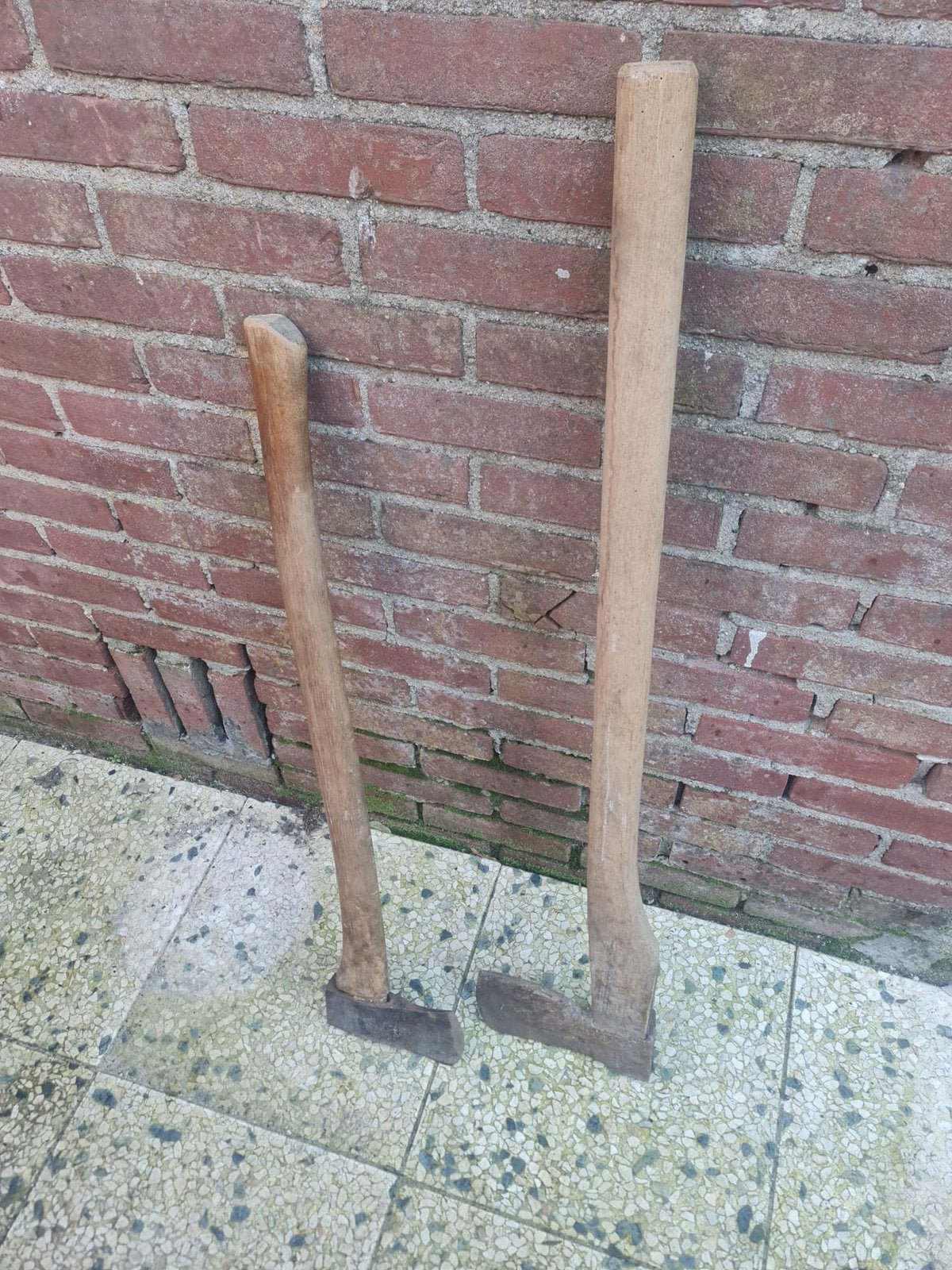 Set van 2 oude bijlen met houten steel, Ophalen of Verzenden, Gebruikt