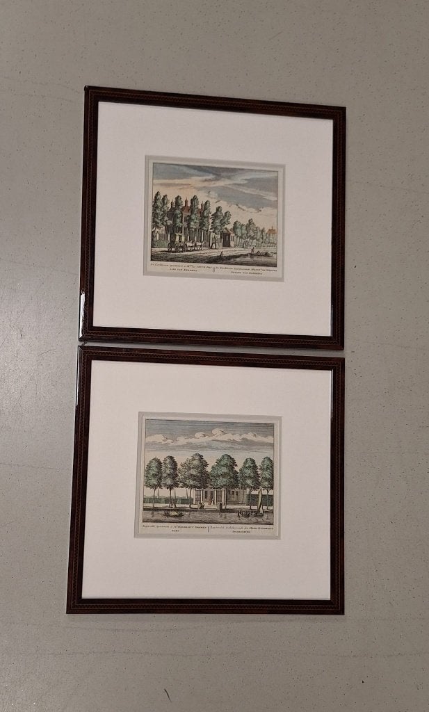 *Ingekleurde kopergravures - Braambrugge, Antiek en Kunst, Ophalen of Verzenden, Gravure