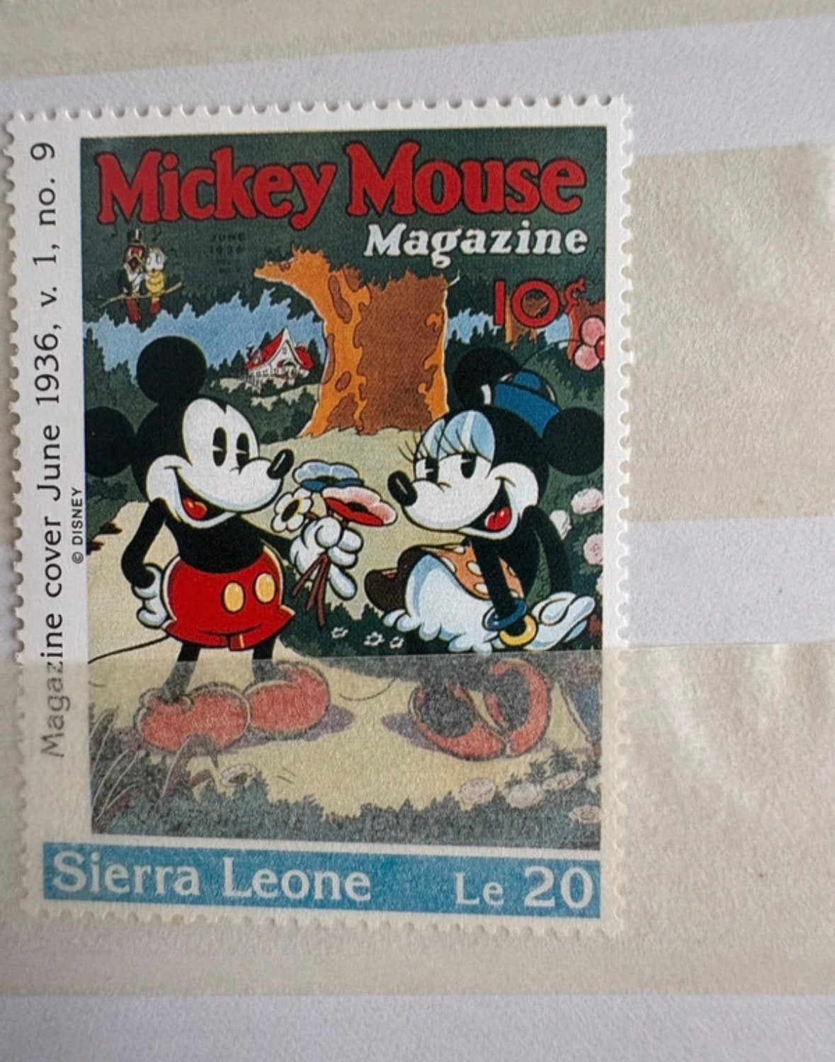 Mickey Mouse Magazine Cover 1936 Postzegel Sierra Leone, Ophalen of Verzenden, Postfris, Overige thema's