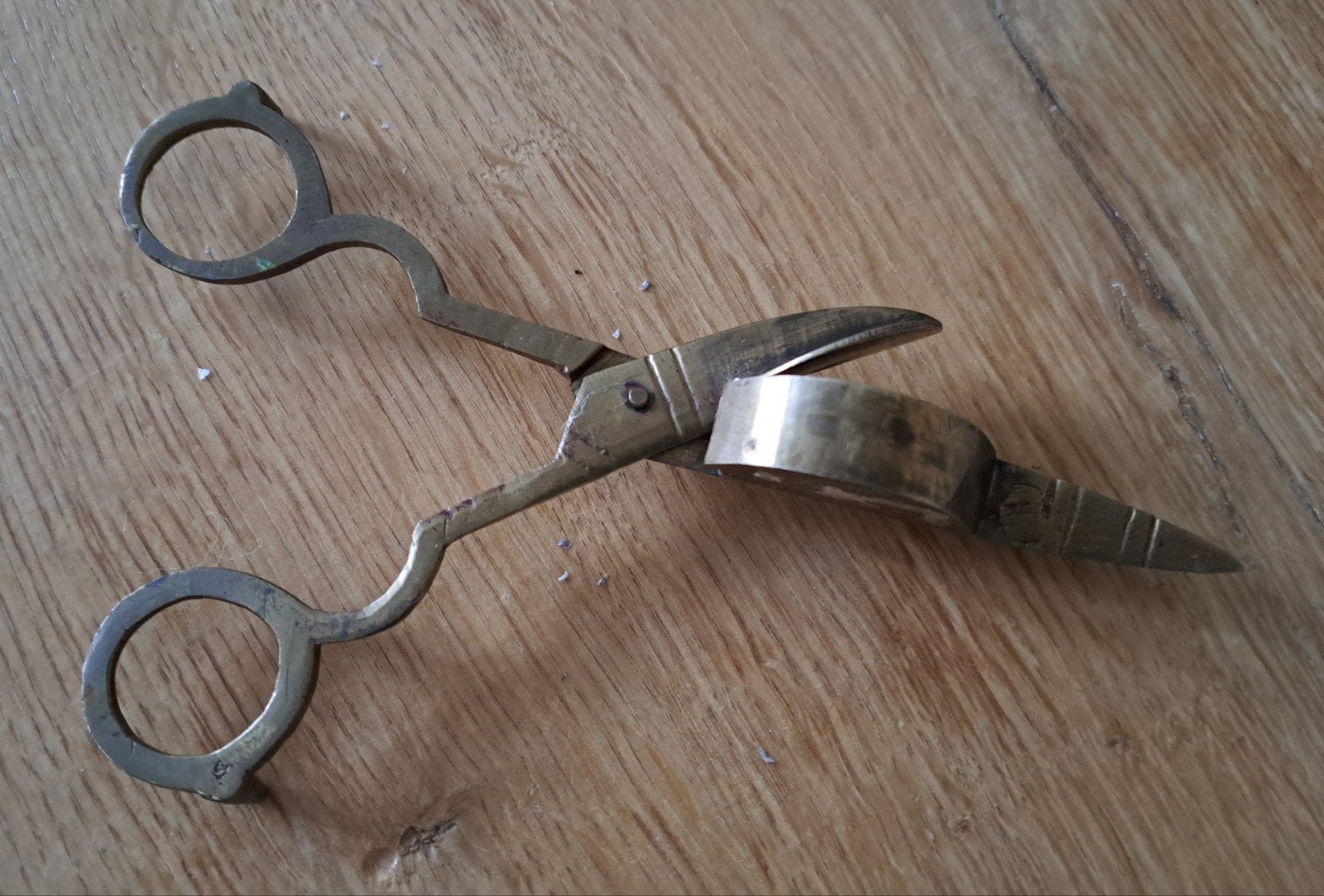 Antieke messing kaarsenschaar, Antiek en Kunst, Ophalen of Verzenden