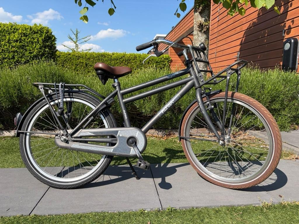 Alpina Cargo jongensfiets 22 inch zwart/bruin, Ophalen, Terugtraprem, 22 inch, Gebruikt