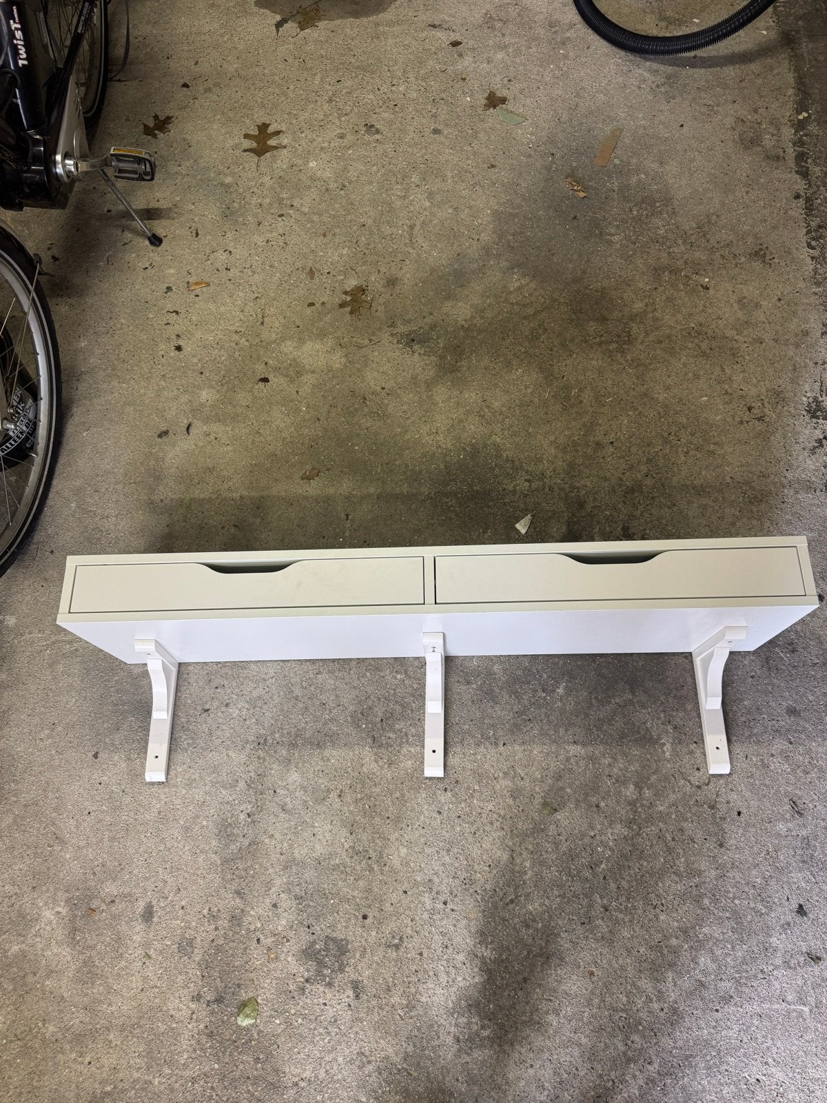 Witte wandplank (kaptafel) met twee lades, Overige materialen, Gebruikt, 100 tot 150 cm, 1 of 2 laden