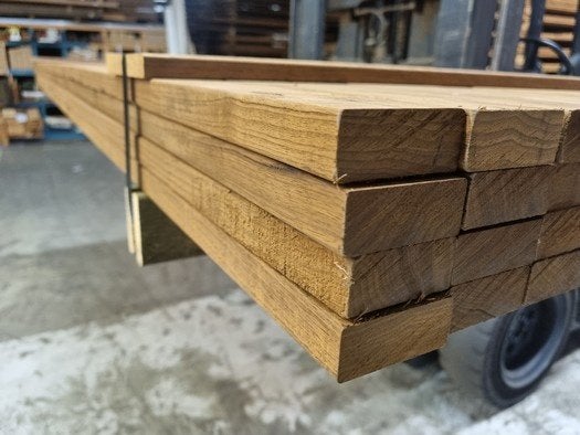 64 Hardhouten latten 2.5x6.0 cm - nr: hp118, Ophalen, Planken, Nieuw, Hardhout