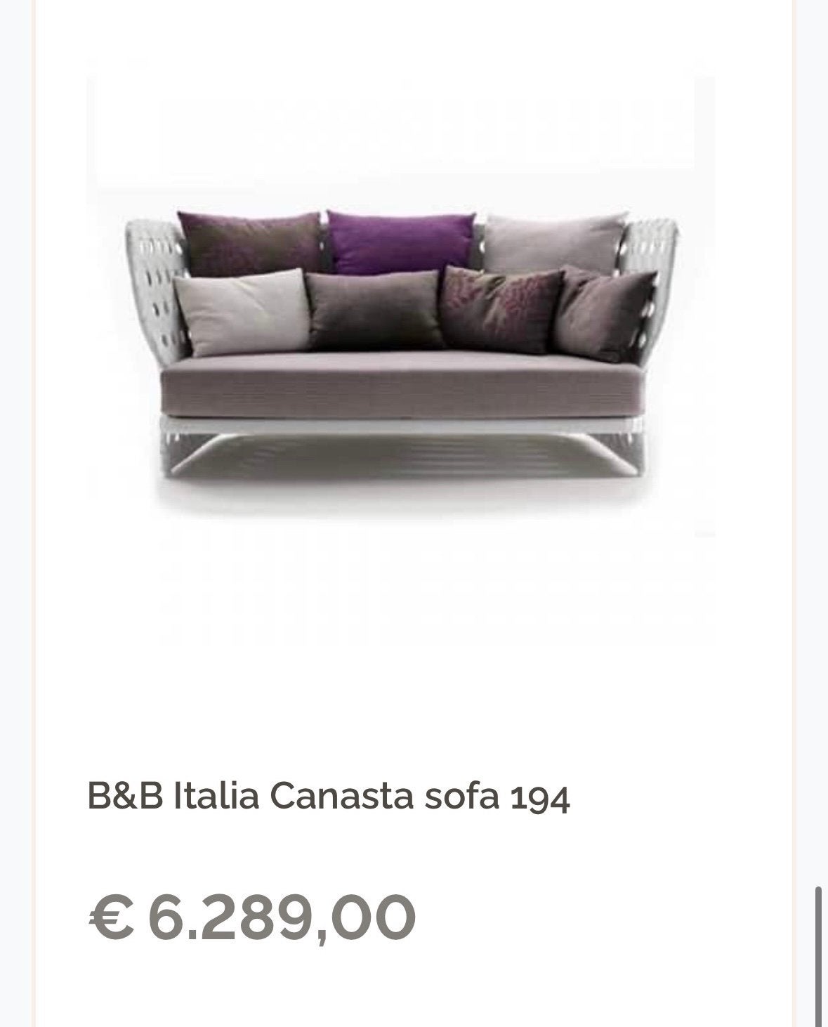 B&B Italia Canasta Loungeset Tuinset, Tuin en Terras, Tuinsets en Loungesets, Ophalen, Zo goed als nieuw, Bank