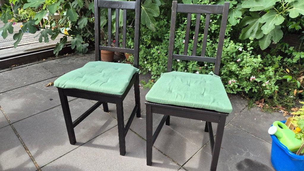 2x Ikea Stefan stoel + kussens, Ophalen, Gebruikt, Wit, Twee