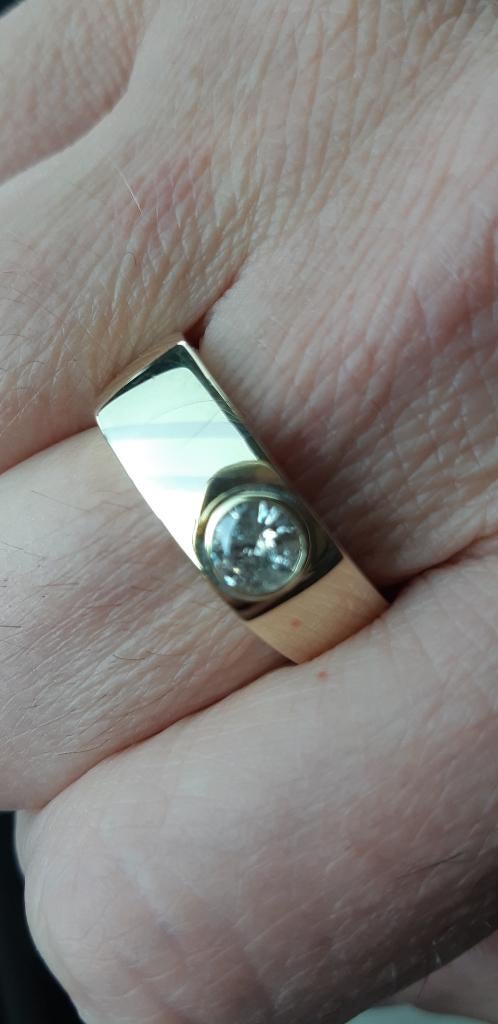 Prachtige 14k ring. 0.75 Crt: natuurlijke Diamant, Ophalen, 20 of groter, Heer, Zo goed als nieuw