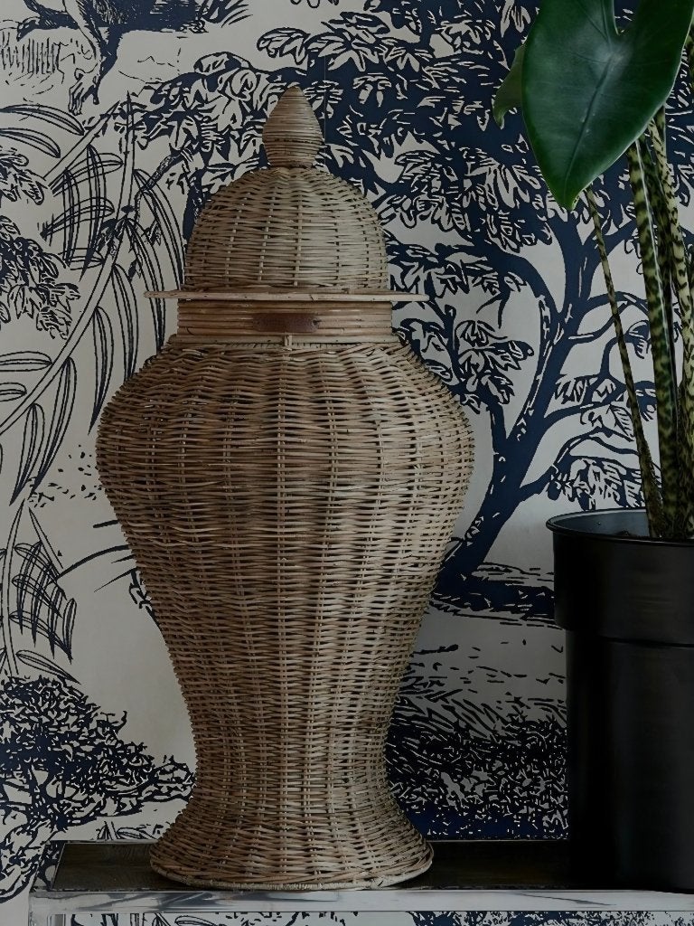 Nieuw   riviera maison  rattan ginger pot   mt L, Ophalen of Verzenden, Nieuw