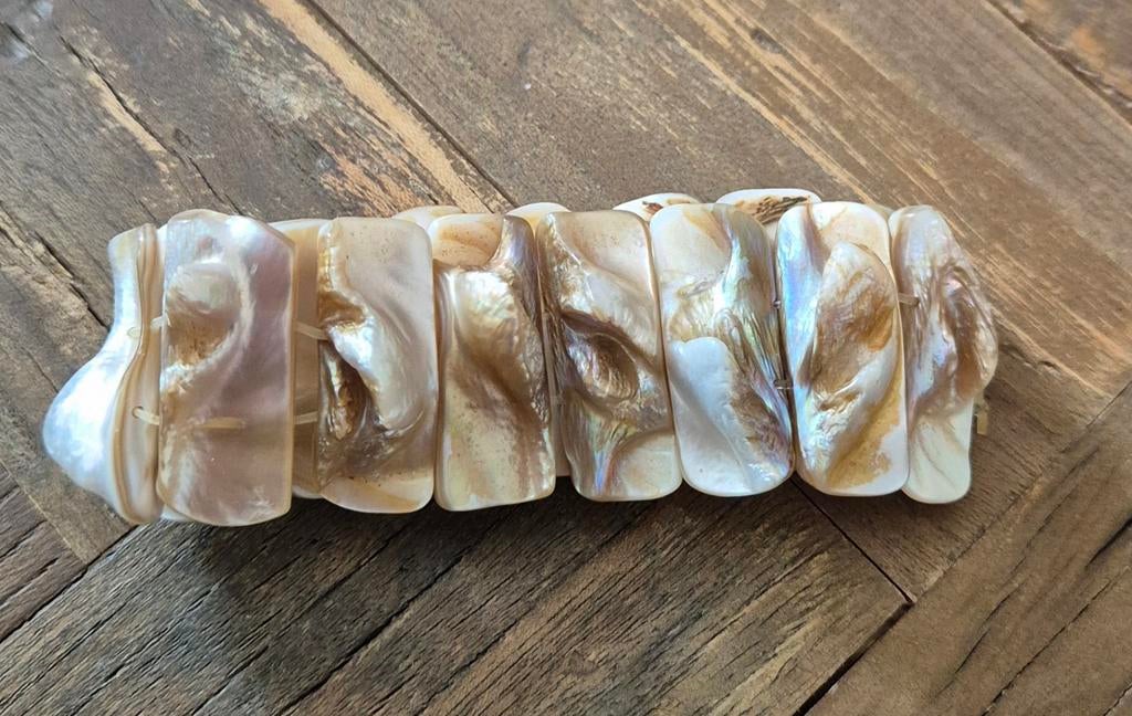 Armband, Sieraden, Tassen en Uiterlijk, Armbanden, Ophalen of Verzenden, Zo goed als nieuw, Beige, Overige materialen