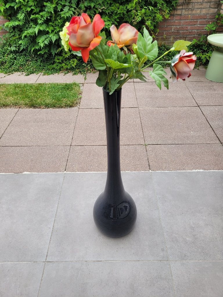 vaas modern, lang, zwart, Huis en Inrichting, Woonaccessoires | Vazen, Ophalen, Zwart, 80 cm, Glas