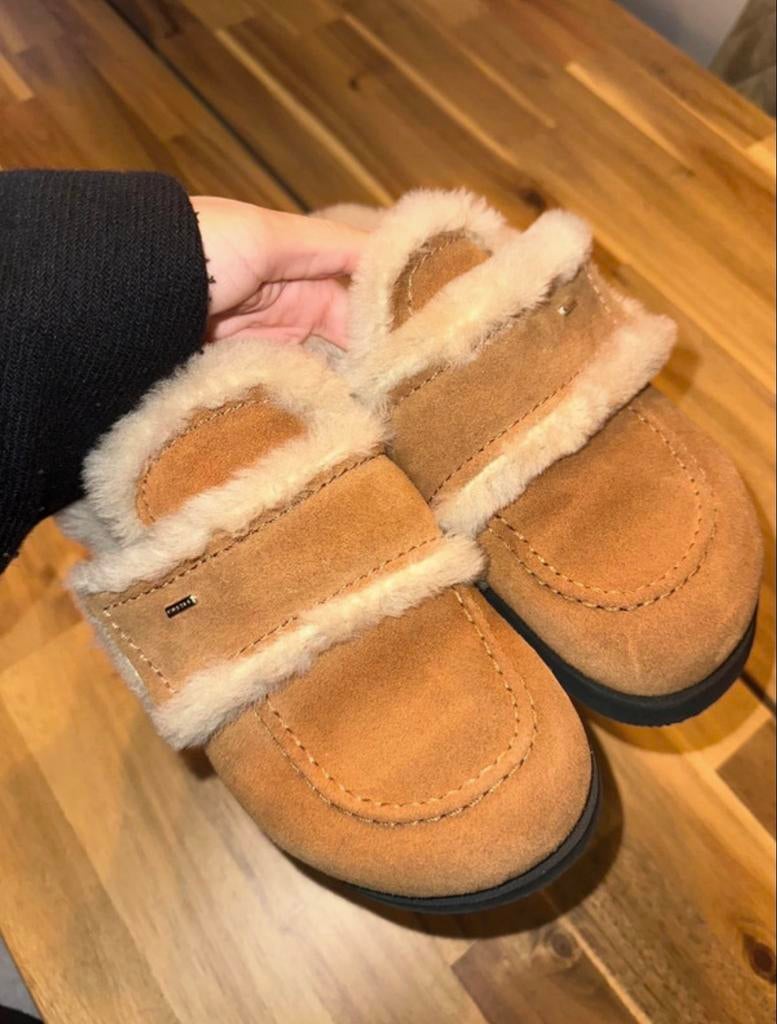 Nubikk loafers met bont, Bruin, Verzenden, Instappers, Zo goed als nieuw