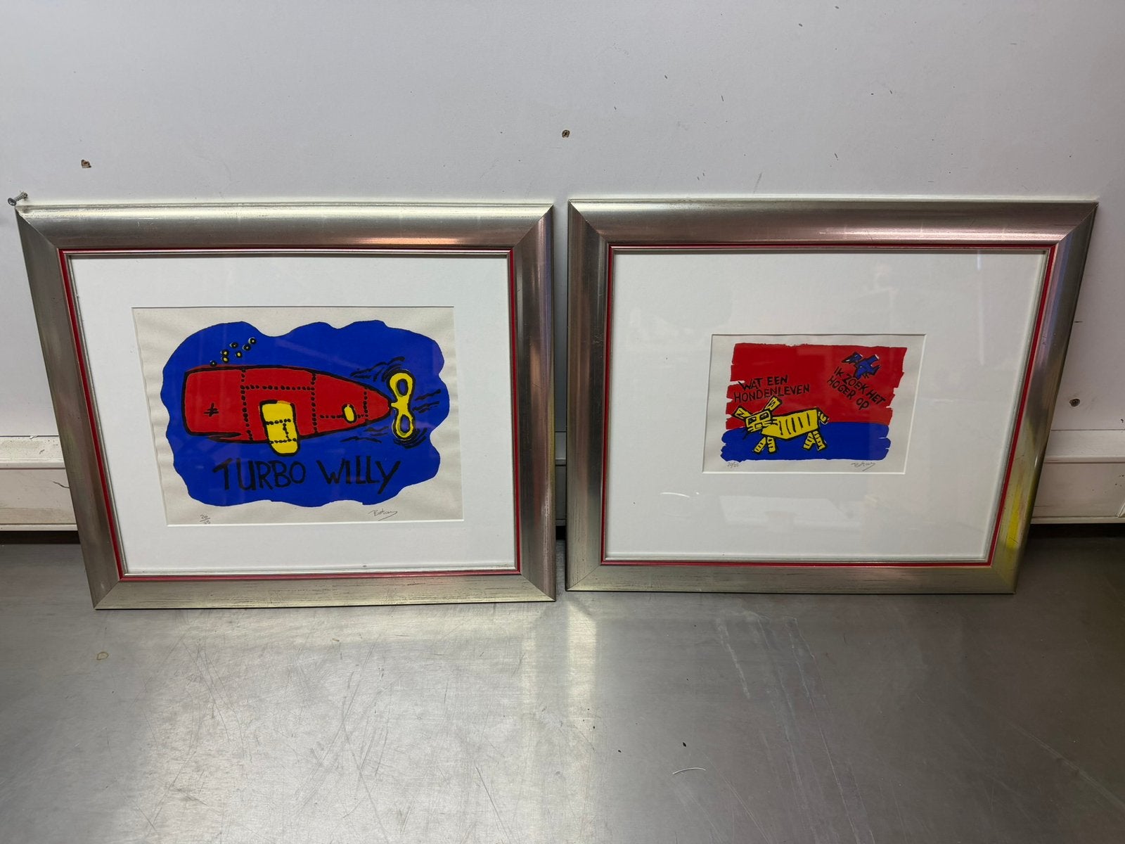 Twee zeefdrukken van Botas, Zeefdruk, Gesigneerd, Ophalen, Personages en Fantasiefiguren