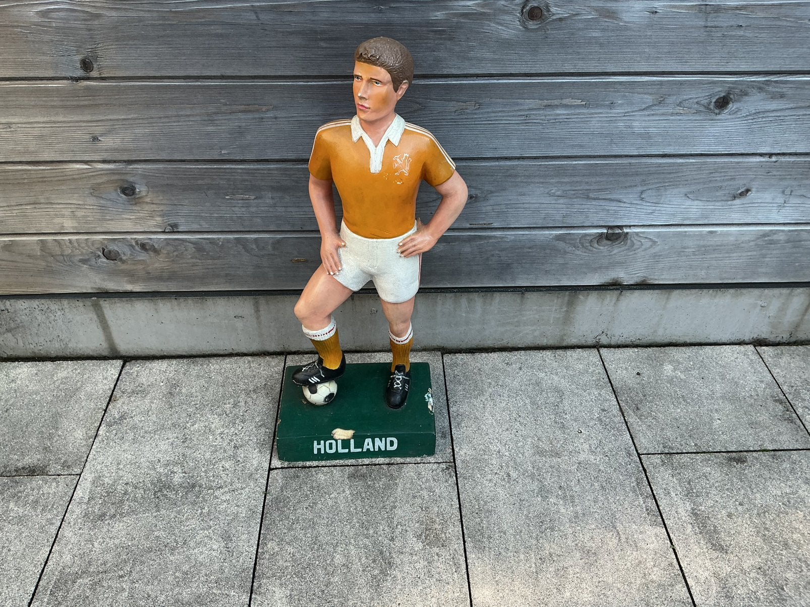 Vintage voetbal beeld Johan Neeskens, Oranje, Beeld, Ophalen of Verzenden, 62 cm