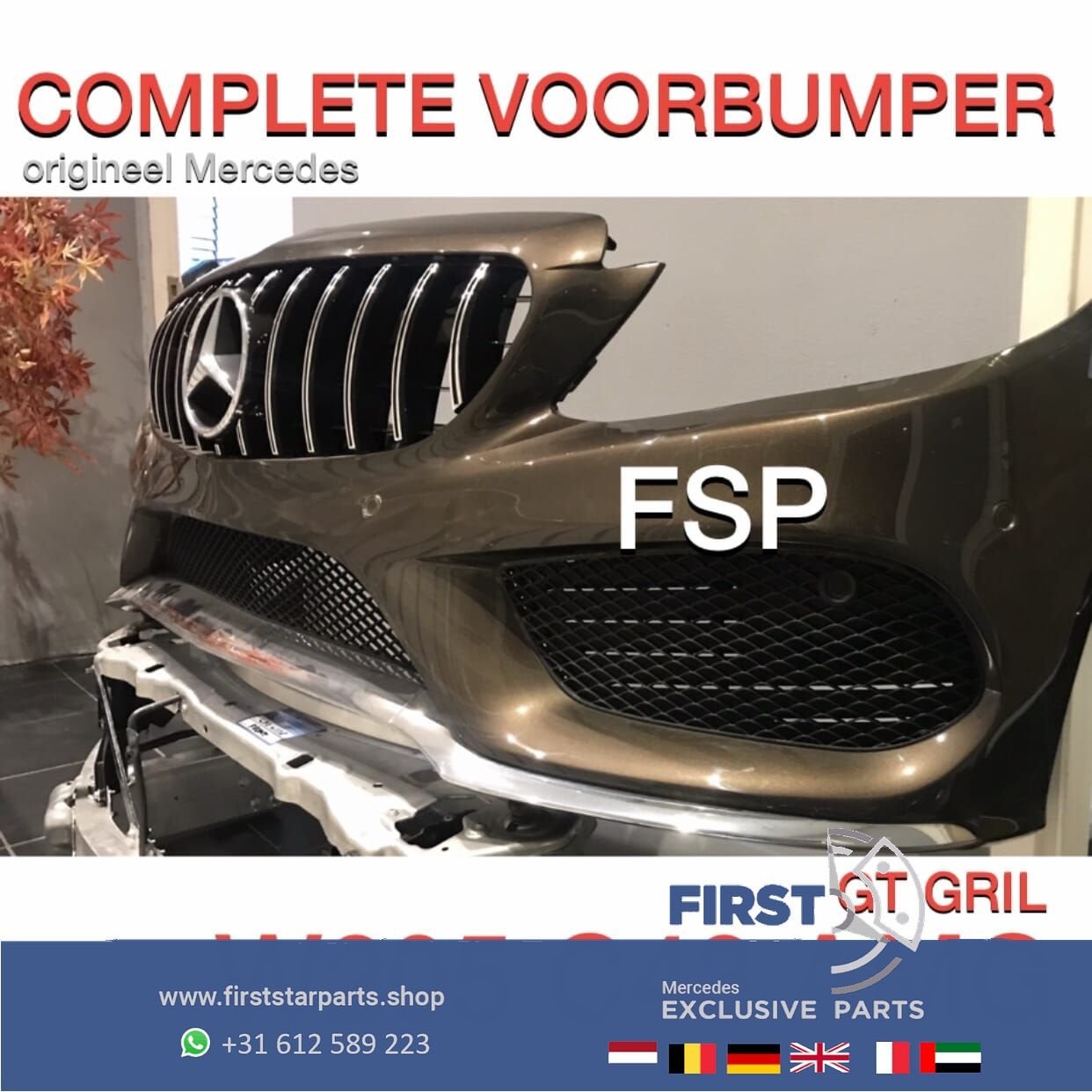 W205 C43 AMG BUMPER + GT GRIL COMPLEET Mercedes C Klasse 201, -, Voor, -, Bumper