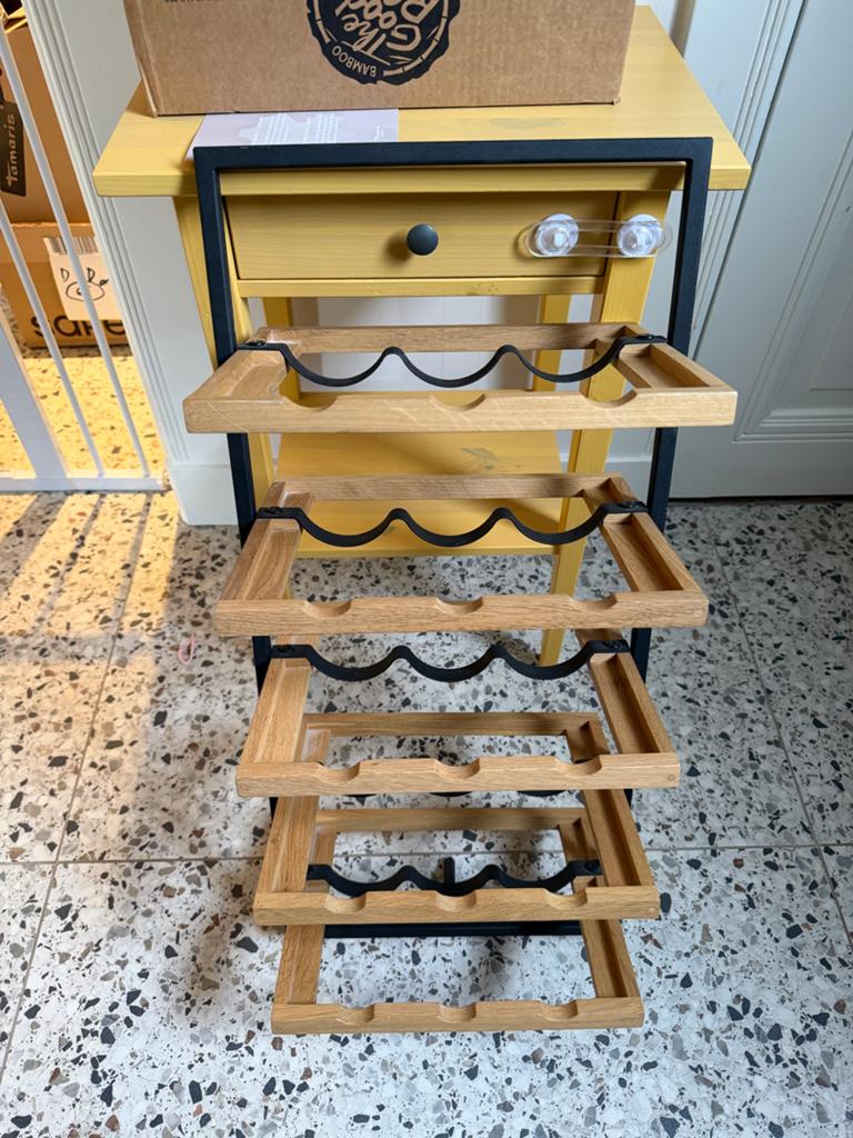 Wijnrekken van d-Bodhi Shelfmate - Hout & Metaal, 5 tot 15 flessen, Ophalen of Verzenden, Zo goed als nieuw, 75 cm of meer
