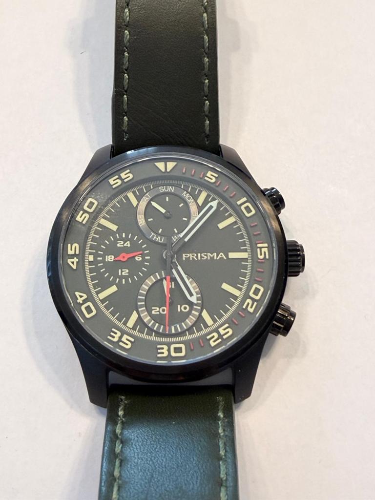 Prisma Heren Chronograaf Horloge - Nieuwe Batterij, Sieraden, Tassen en Uiterlijk, Horloges | Antiek, Ophalen of Verzenden, Overige materialen