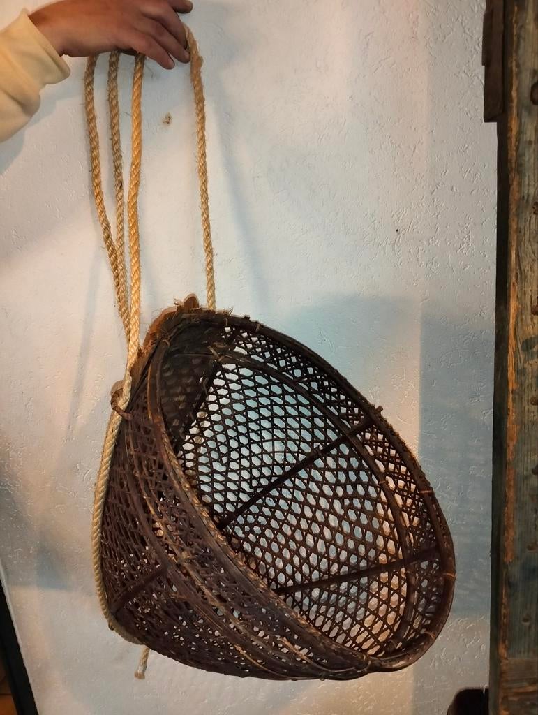 Mooie brocante antieke grote plukmand uit India Indië, Ophalen