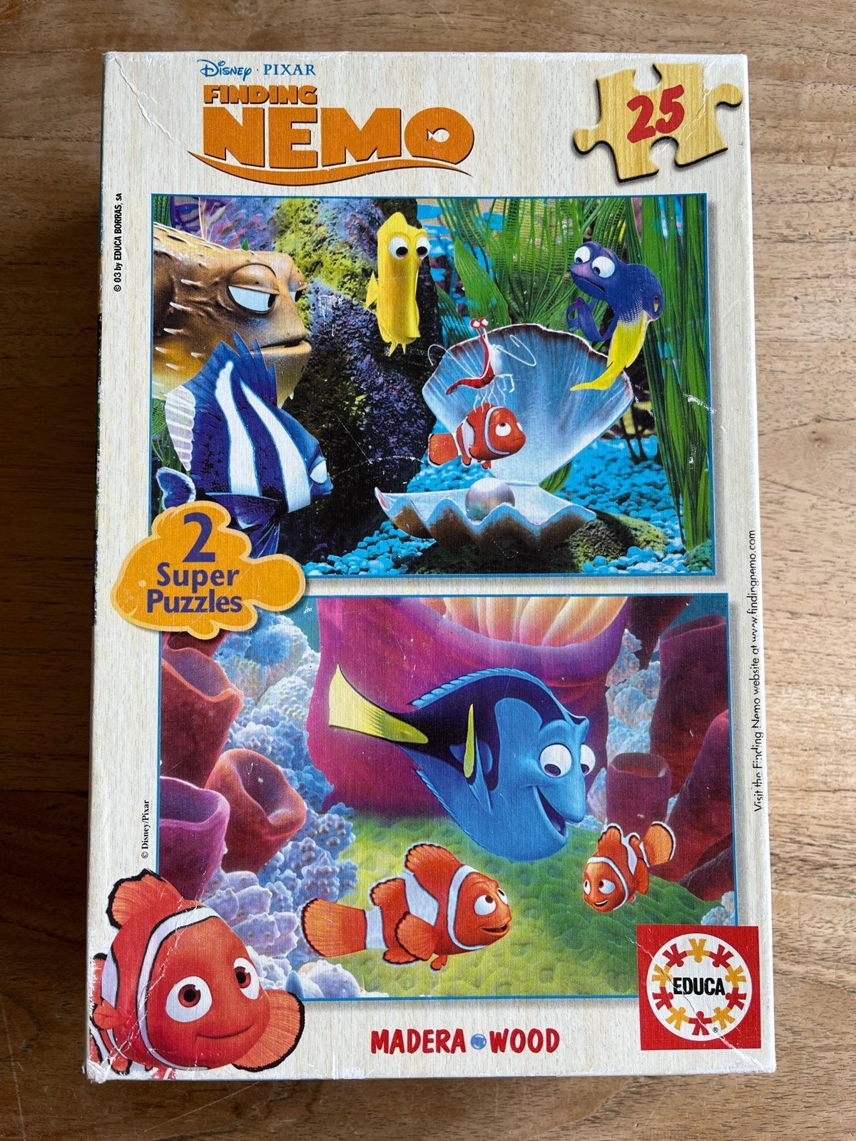 Disney Pixar Finding Nemo 2 Super Puzzels, Gebruikt, 10 tot 50 stukjes, Ophalen of Verzenden, Van hout