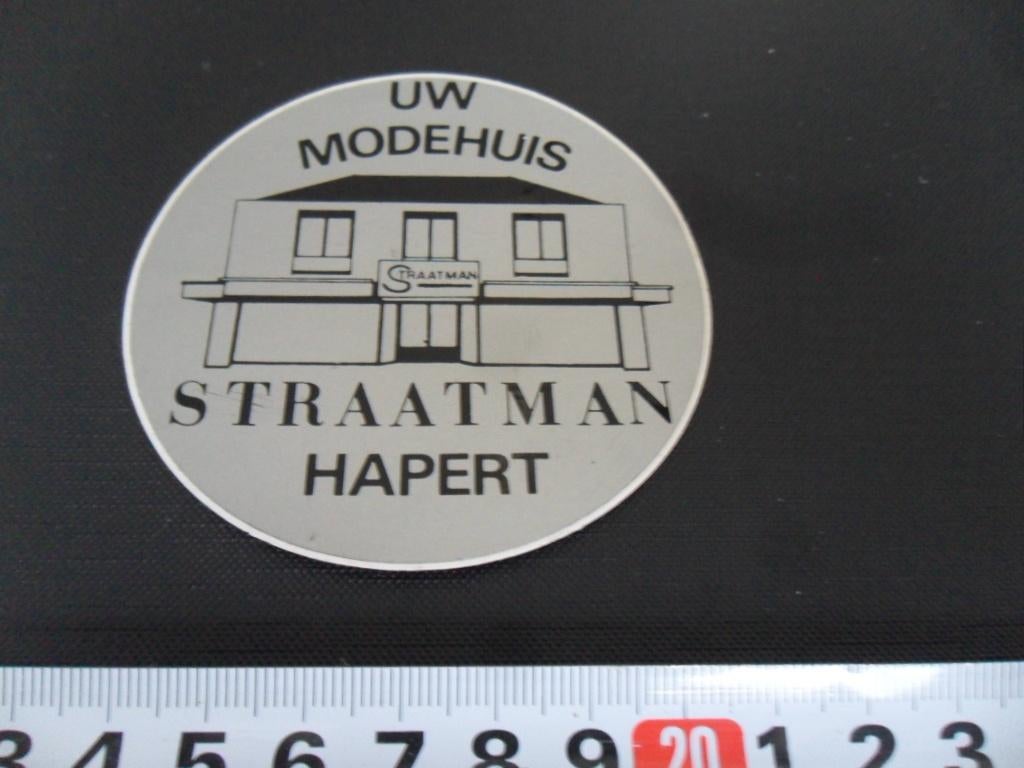 sticker Hapert uw modehuis STRAATMAN, Ophalen, Zo goed als nieuw