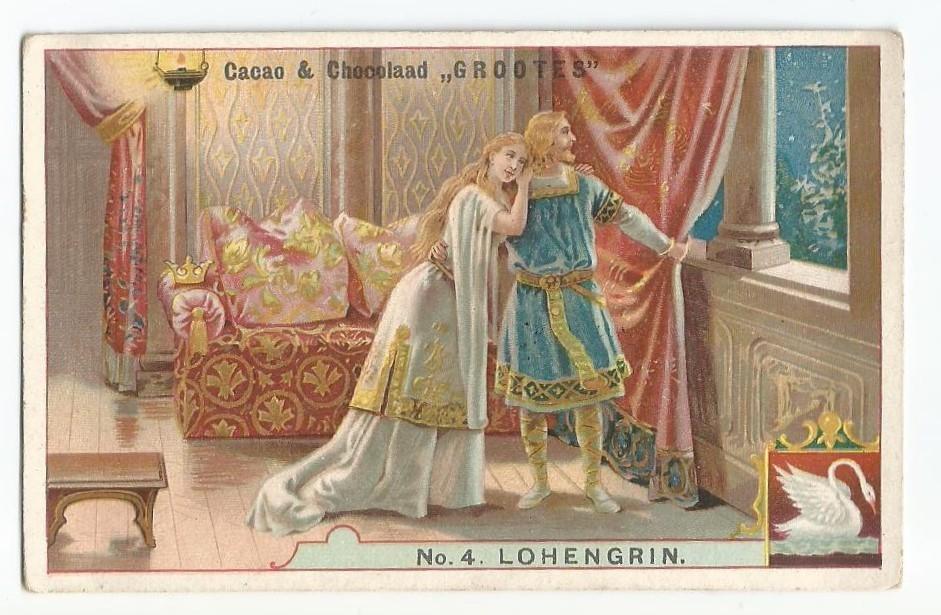 Reclame chromo nr 4 Lohengrin, Grootes cacao te Westzaan., Ophalen of Verzenden, Gebruikt, Overige typen