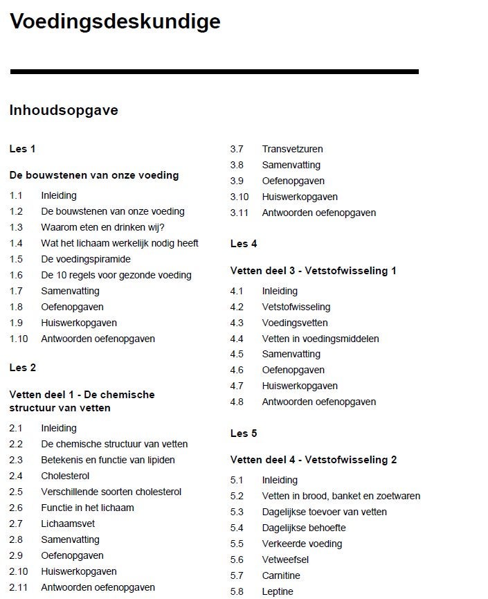 Voedingsdeskundige, Ophalen, Beta, Nieuw