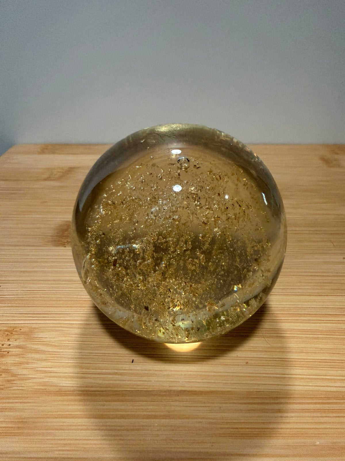 handgeblazen glazen bol met luchtbellen, Antiek en Kunst, Ophalen of Verzenden