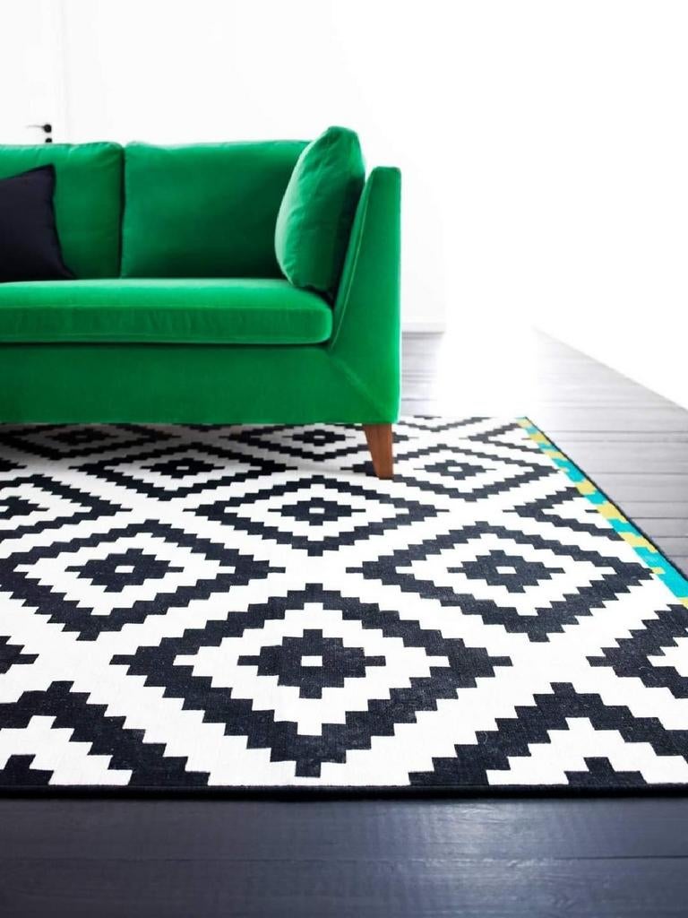 Nieuw IKEA zwartwit geometrisch vloerkleed - Lappljung Ruta, Modern, Geometrisch, Scandinavisch, Vierkant, Ophalen of Verzenden