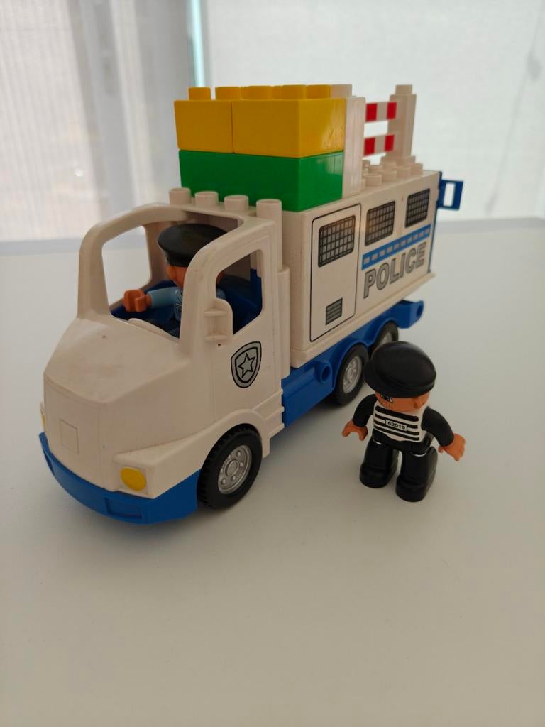 Duplo politieauto met boef en politieagent, Inclusief minifiguren, Gebruikt, Ophalen of Verzenden, Duplo