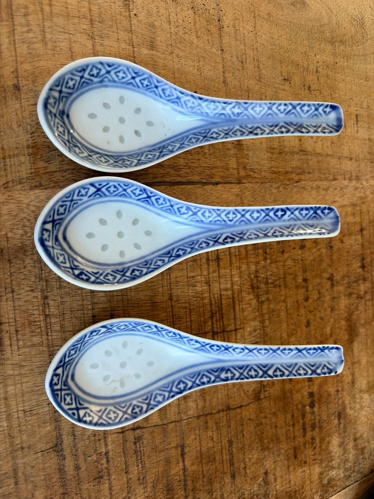 Set van 3 Chinese porseleinen lepels - Aziatische stijl, Huis en Inrichting, Aziatisch, Gebruikt, Overige merken, Overige typen